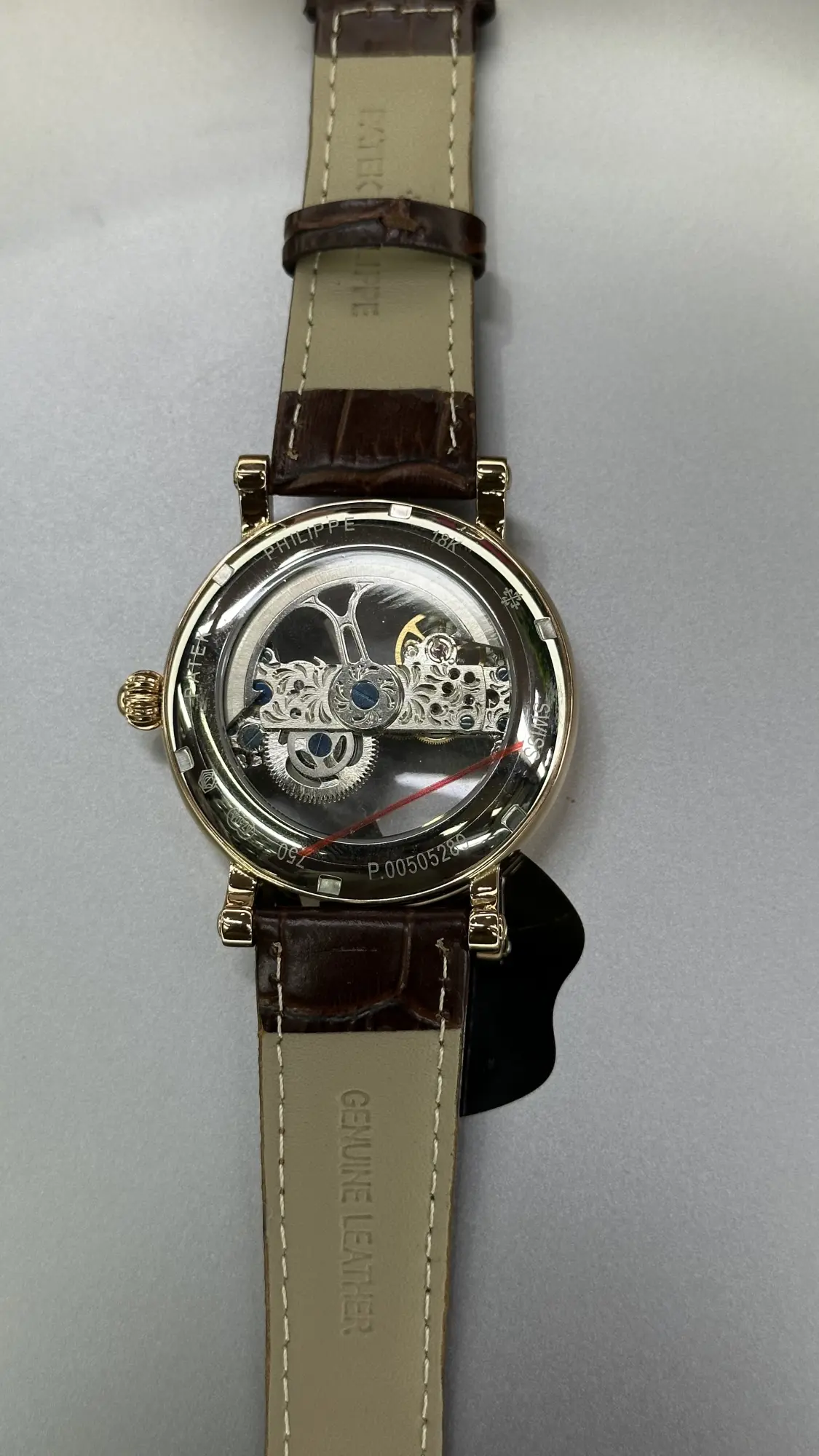 Patek Phillipe Skeleton Transparent Automatic - Correa de cuero