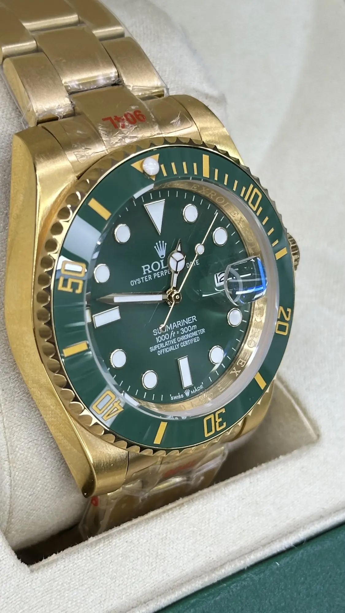 Rolex Submarine Automatic Golden Green Dial