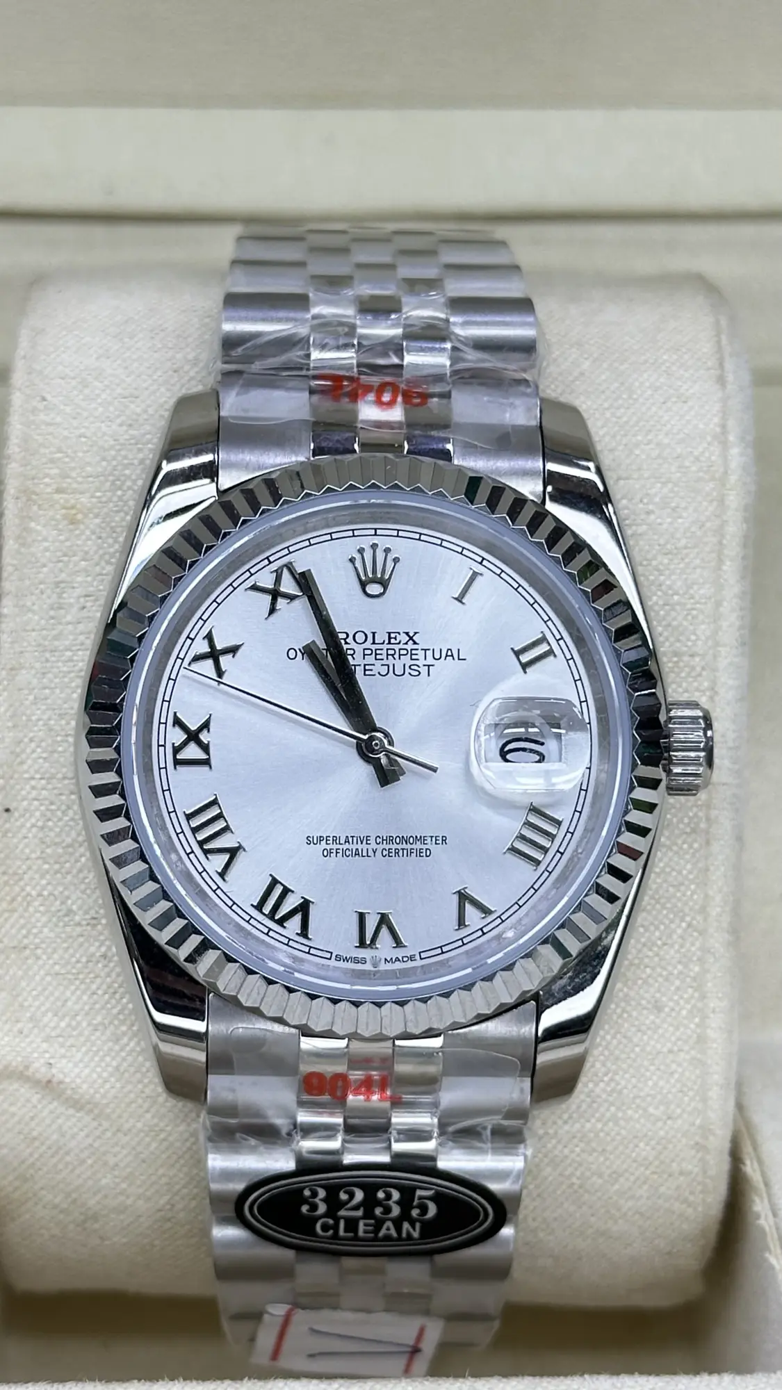 Rolex Datejust 36 White Roman Dial