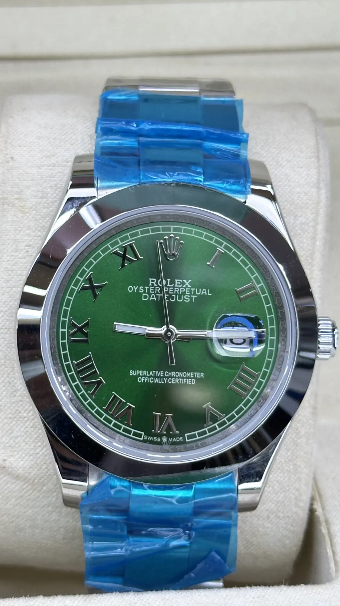 Rolex Datejust II 116334 Green Roman Dial